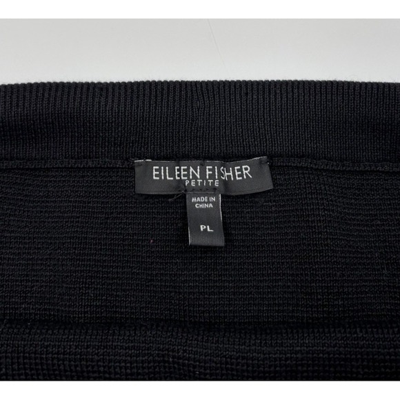 Eileen Fischer Women's PL‎ Silk Black Pencil Knee-Length Skirt - Picture 2 of 6